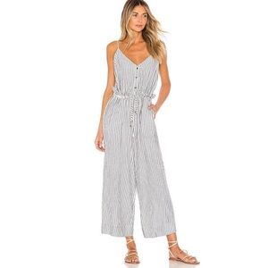 Splendid Striped Jumpsuit, Natural & Navy, Size S